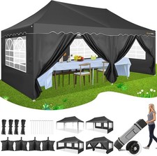 Faltpavillon 3x6 Wasserdicht Stabil Gartenpavillon Partyzelt mit 6 Seitenwänden