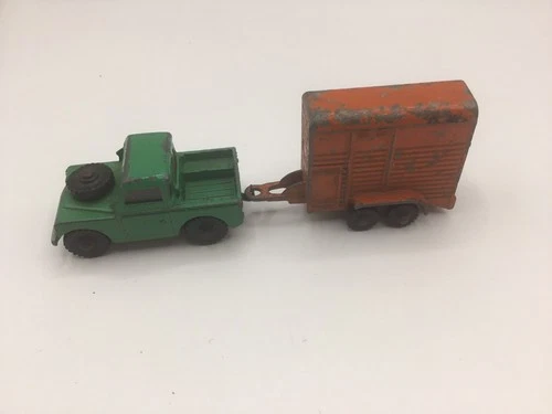 Dublo Dinky 073 Land Rover and Horse Box Trailer 1959 vintage diecast toy car