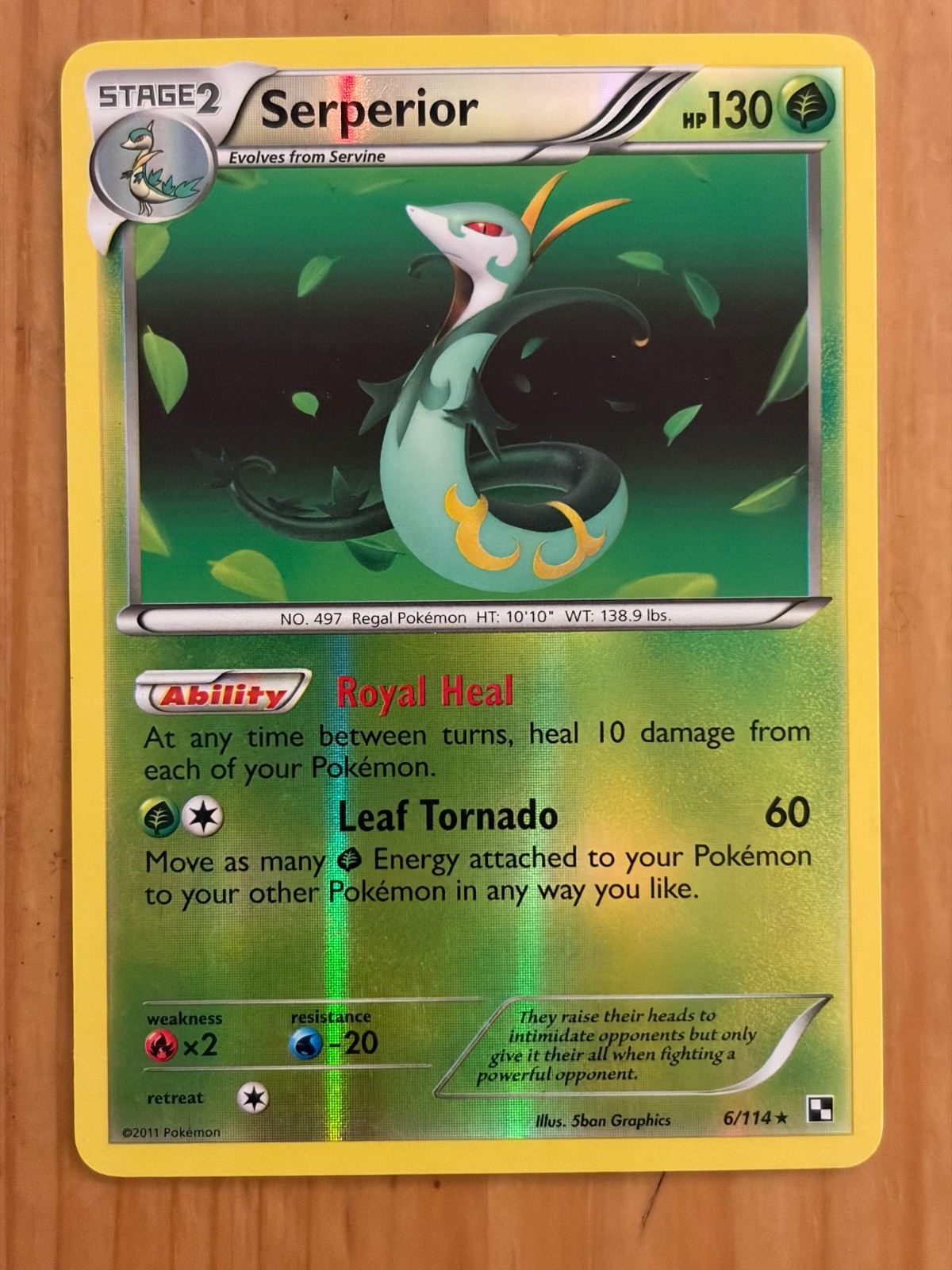 Serperior 6/114 Reverse Holo LP - Black and White 2011 - Pokemon TCG