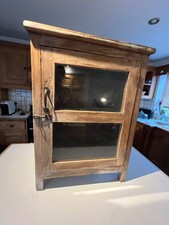 Reclaimed Distressed Wooden Glazed Cabinet – Rustic Display Cupboard - 56cm W x