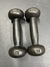 Vintage York Barbell 3 lb Bun Dumbbells Bun Style Vintage York Pair