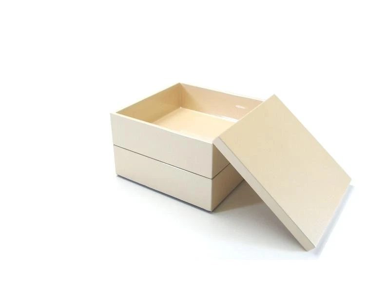 Caja Jubako japonesa de 2 niveles recubierta de metal acabado perla 15 cm (5,9 pulgadas) - Imagen 2 de 2