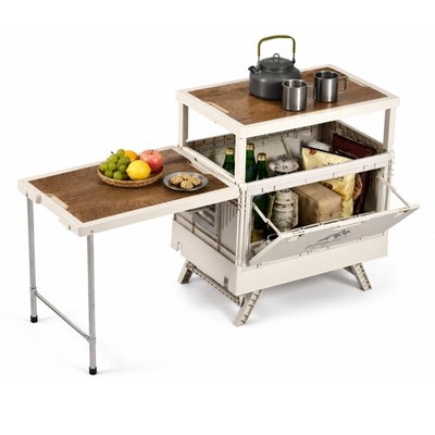 94'' Kitchen Box All-in-One Camping with Washing, Chopping, Cooking