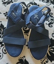 Anne Klein AK Sport Women Shoes Sandals Dark Blue Wedge Size 9.5 Galaxia Navy