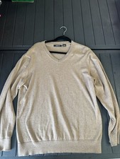 NWOT Claiborne Men's Beige Cotton Long Sleeve Crew Neck Pullover Sweater Large