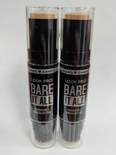 LOT OF 2 HARD CANDY LOOK PRO! BARE IT ALL FOUNDATION+CONCEALER STICK #1359 LIGHT