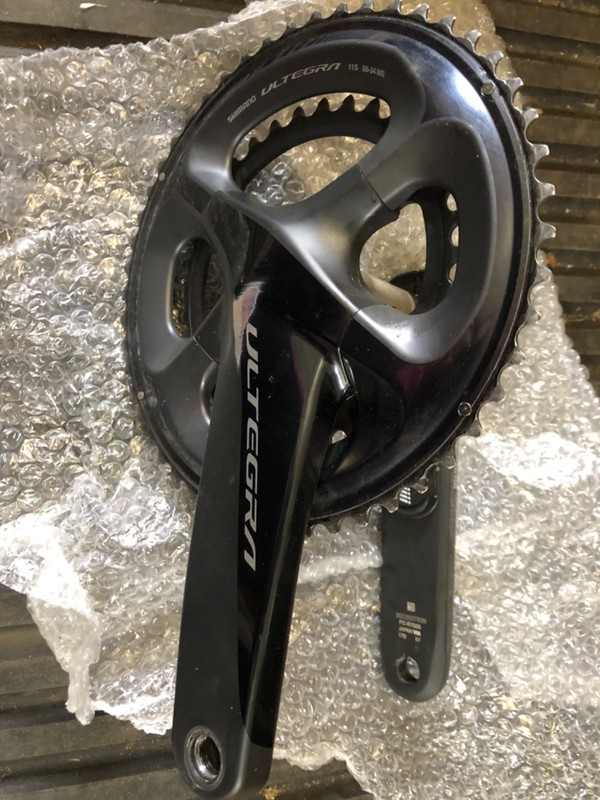 shimano ultegra crankset, black, pre-owned, good condition