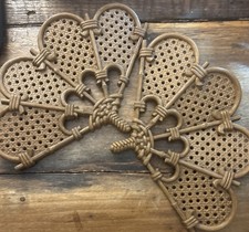 Burwood Made in USA set of 2 wicker style fan plastic wall hangings