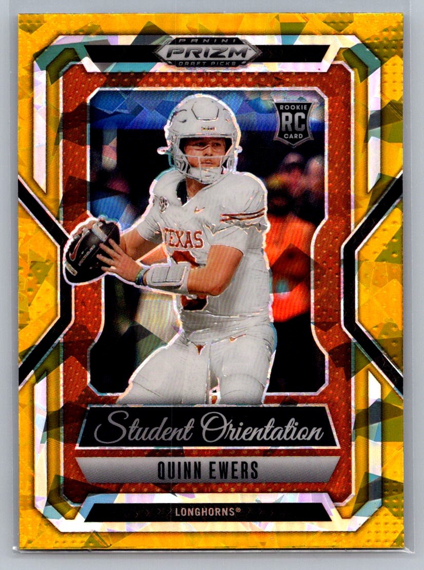 2025 Panini Prizm Draft Picks #6 Quinn Ewers Student Orientation Gold Ice