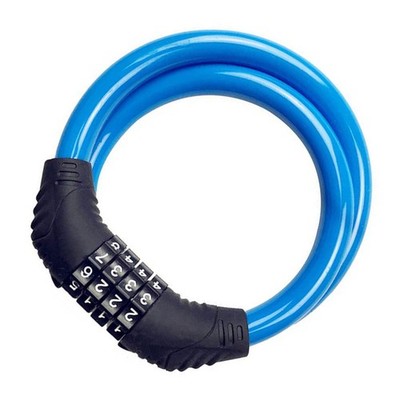 4 Stahlkabelschloss Fahrrad -Kabel -Kombination Passwort Blau