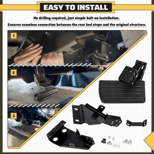 75328-01a Rear Bed Step Retractable Bumper Step For Ford F150 2021 2022 2023