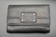 FOSSIL Long Live Vintage 1954 Trifold Wallet Women's Black Leather 5.5'x4"