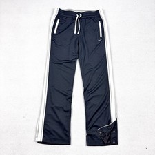 Nike Womens Tearaway Pants Medium Y2K 00s Black White Snap Side Track Basketball