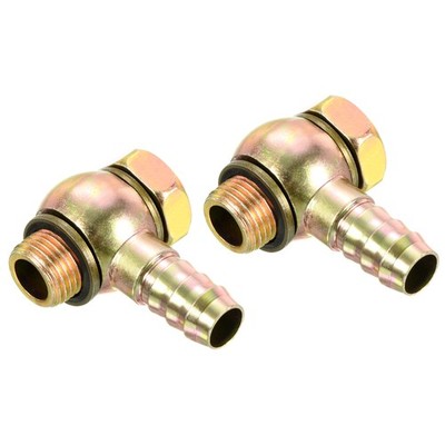 2x Schlauch Stachel Anschluss Ellenbogen 13mm M16x1.5 Außengewinde Winkeladapter