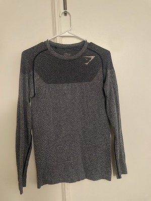 Gymshark OG Phantom Seamless Long Sleeve Shirt Navy Worn By David Laid MEDIUM