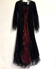 InCharacter Gothic Vampira Costume Black Red Vampire Witch Dress w/ Petticoat L