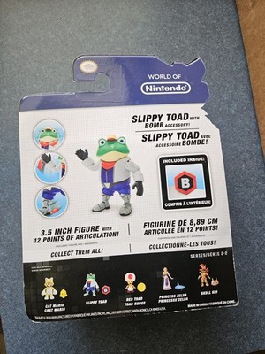 World of Nintendo Starfox Slippy Toad Figure 2016 Series 2 Jakks