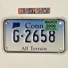 RARE 2006 Connecticut All Terrain Motorcycle License Plate CT ATV Tag G 2658