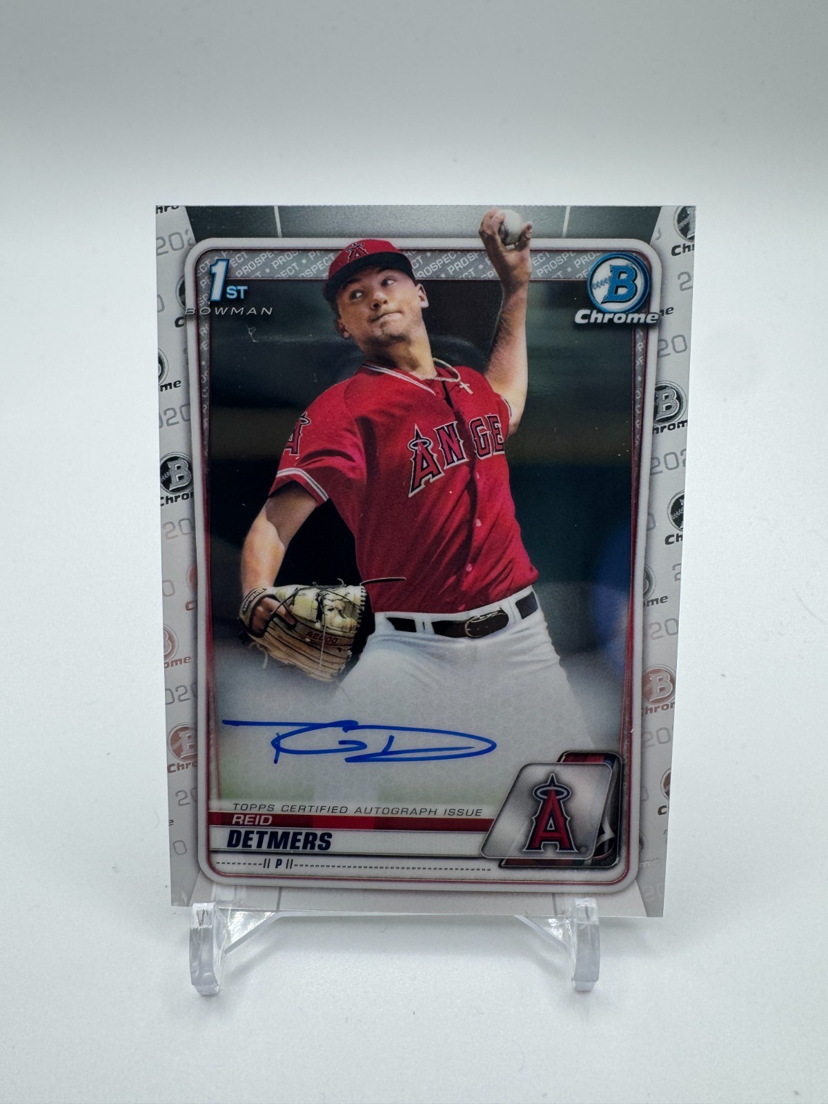 2020 Bowman Chrome REID DETMERS Auto 1st RC #CDA-RD - LA Angels