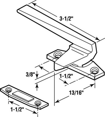 Prime-Line 171924-R Die-Cast Zinc Right Casement Operator Tee Handle 3.5 L in.