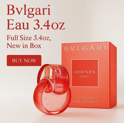 New Omnia Coral by Bvlgari Women Eau de Toilette Spray Perfume 3.4 oz 100 ml