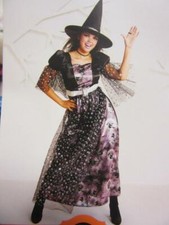 Hyde and Eek Adult Witch Halloween Costume Dress and Hat Size Medium 8-10 