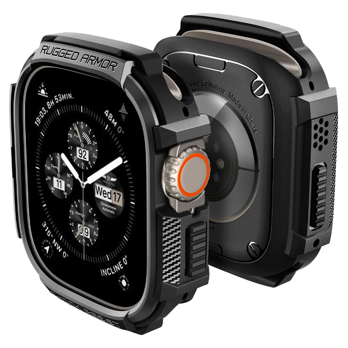 Spigen Rugged Armor Designed for Apple Watch Ultra 2/Ultra Case Durable TPU Case