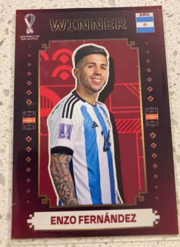 Panini Qatar 2022 World Cup Winner Stickers Enzo Fernandez #19 Argentina Campeon