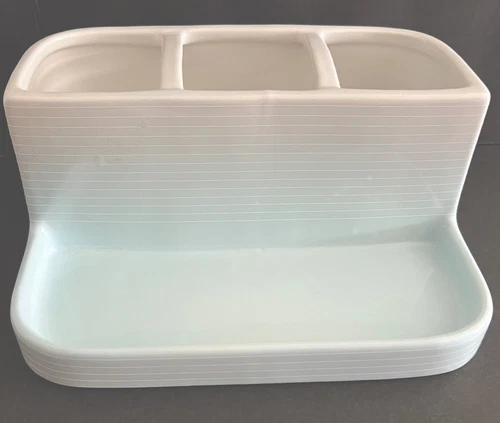 DKNY Ombré Oversized Storage DIVIDED TRAY BATHROOM ORGANIZER VANITY MAKEUP Aqua