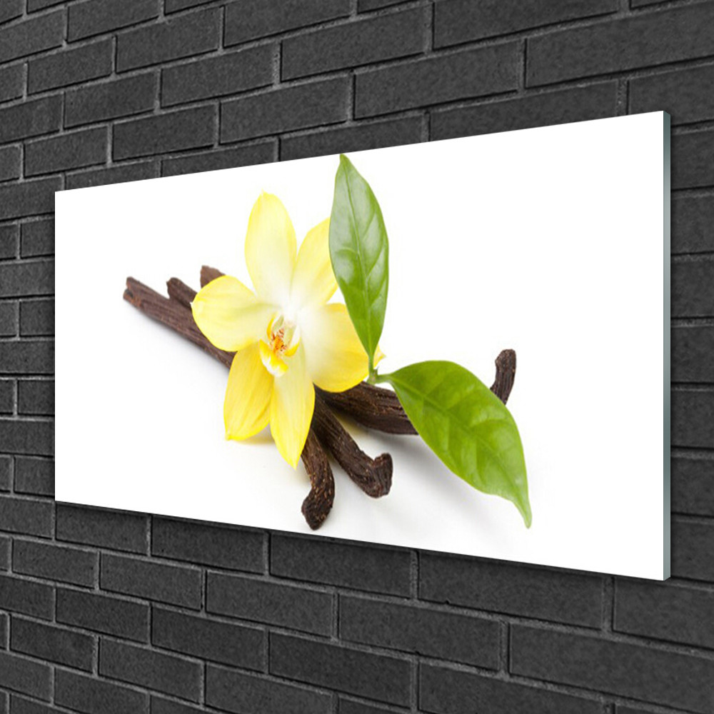 Tableau sur verre Tulup feuilles de vanille idéal pour l'ambiance zen du salon