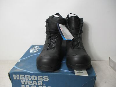 k110) Men Sz 10M HAIX Black Eagle Safety 55 Mid Side-Zip Boots *NARROW* Read!