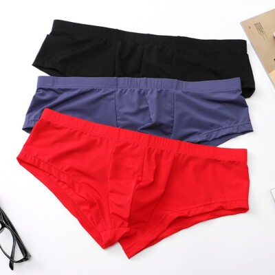 Herren Low Waist Boxershorts Ultradünne Atmungsaktive Sexy Unterwäsche M-2XL