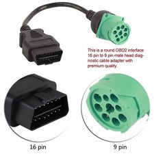 9 Pin To 16 Pin Obd2 Truck Diagnostic Scanner Cable Adapter For Cummins Engine 9 Pin To 16 Pin Obd2 Truck Diagnostic Scanner Cable Adapter For Cummins Engine