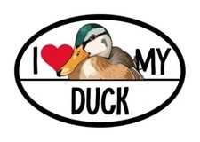 Magnet Me Up I Love Duck Car Magnet Decal, 4x6 Inches, Charming Farm Animals