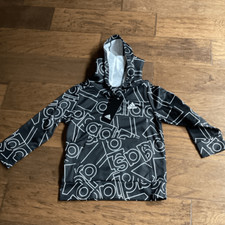NWT Boys Adidas Performance Hoodie size 4 Black/white AOP