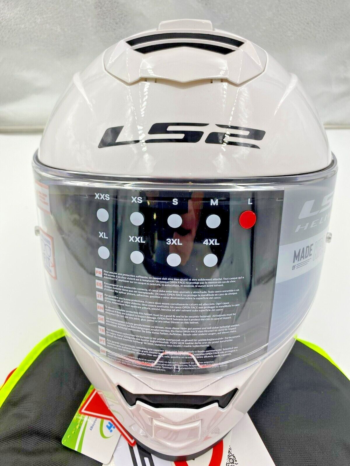 Ls2 800 1024 Helmets Assault Helmet W Sunshield Gloss White Lg Ebay