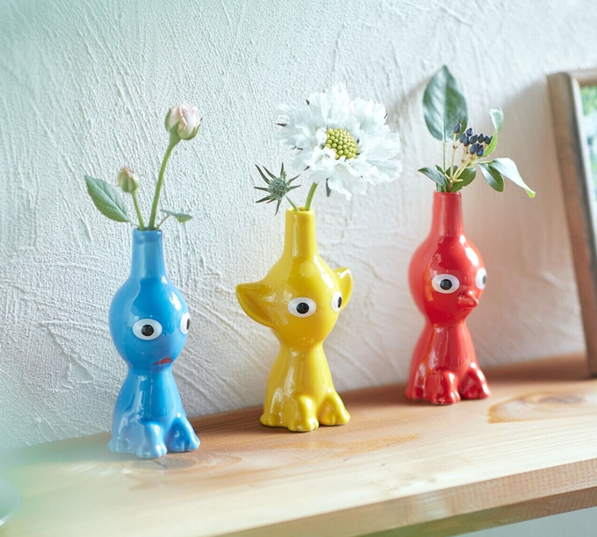 PIKMIN Flower Vase set of 3 Red & Blue & Yellow / Nintendo