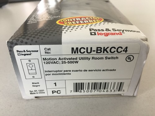 PASS & SEYMOUR MCU-BKCC4 MOTION ACTIVATED SWITCH - Picture 2 of 4