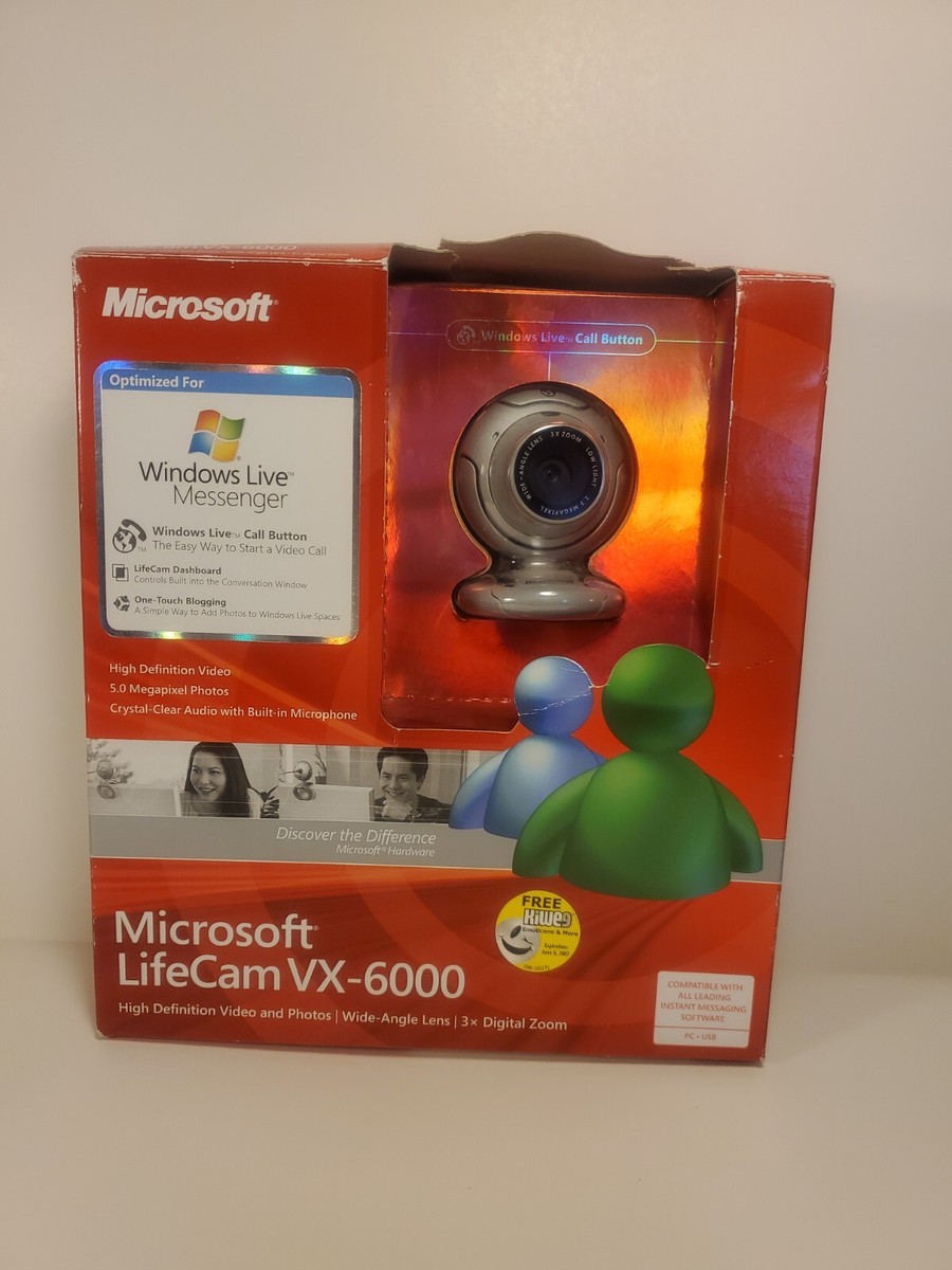 Microsoft Lifecam Webcam NEW VX-6000 HD Wide Angle Lens 3x Digital