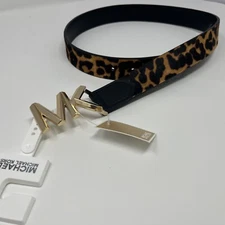 Michael Kors MK Haircalf Belt Women's XL Extra Large 32mm Leopard New with Tags