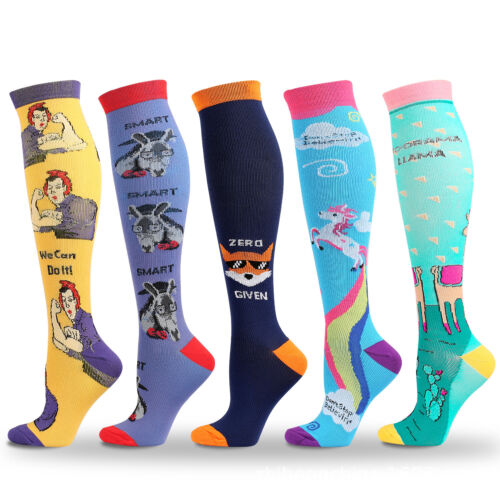 5 Pairs Compression Socks Graduated Support Calf Stockings Womens 20-30 mmHg S/M - Picture 35 of 39