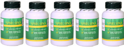 5 bottles NU-Health Spirulina Vegetarian Protein 500 mg 100 caps x5  MADE IN USA