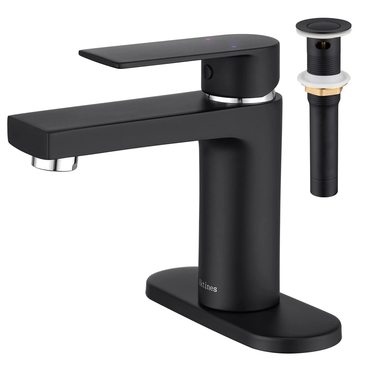 Aktines Bathroom Faucet Single Hole, Matte Black Bathroom Sink Faucet with  Po... | eBay