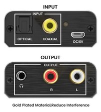 Convertitore Adattatore Audio Uscita 3.5mm da Coaxial Toslink Ottico+ cavo ottic