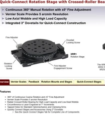 Thorlabs XRR1/M - Ø81.0 mm Rotation Stage with 3" Dovetail Mounting, Metric
