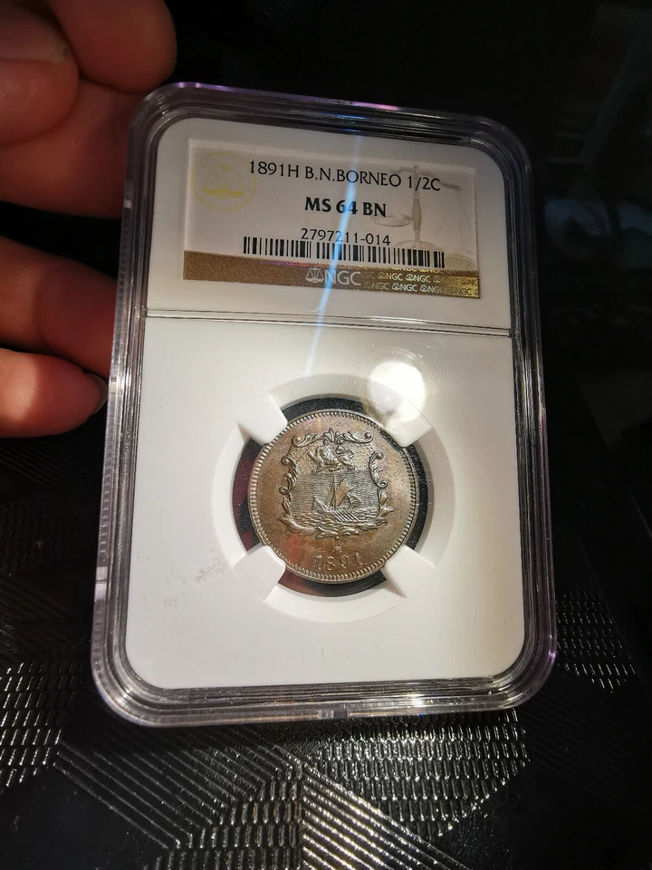 FDR4British North Borneo 1891H 1/2 Cent MS 64 BN - Image 3 of 4