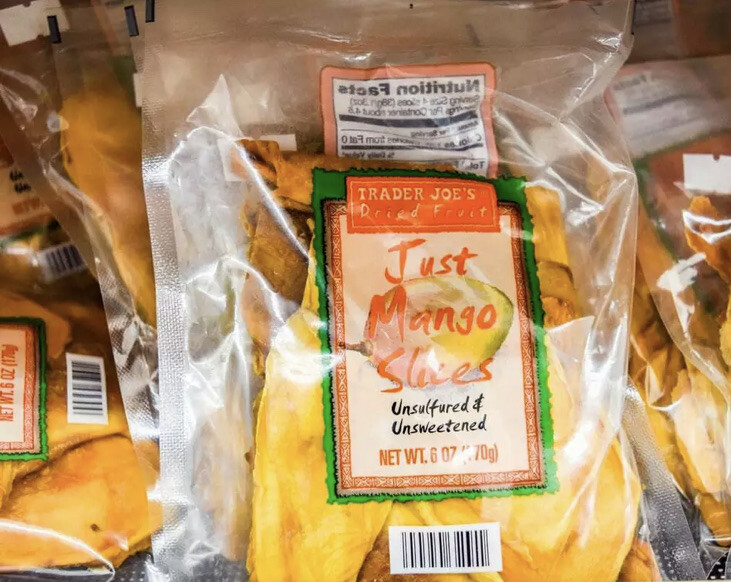 4 Packs Trader Joe's Dried Fruit Just Mango Slices 6 oz Each