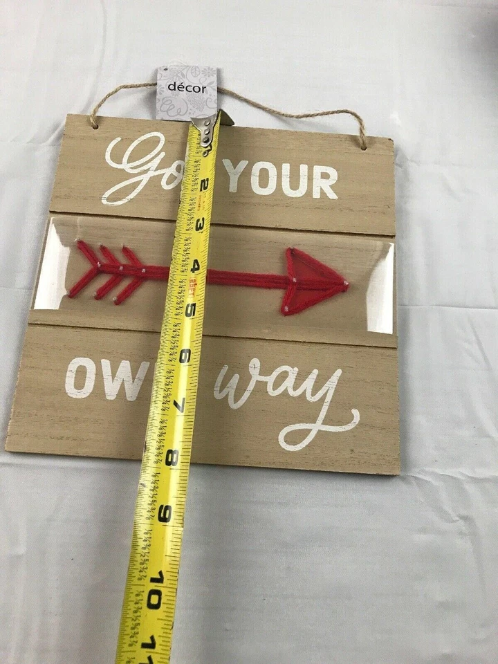 NEW Go your own way wooden and string sign wall decor arrow - Image 3 of 4