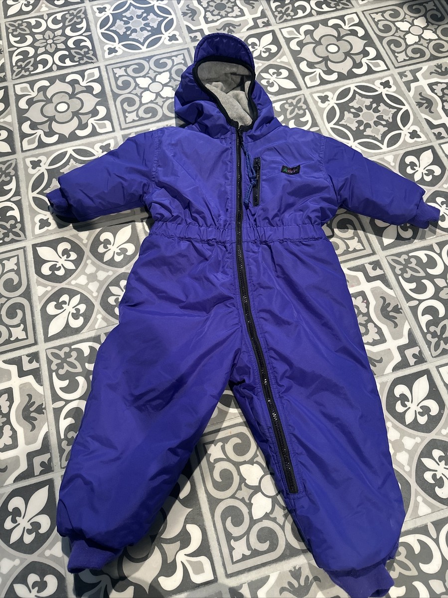 REI Kids Snow Ski Suit 18 Months Purple/Royal blue Hood Zipper Boy Girl