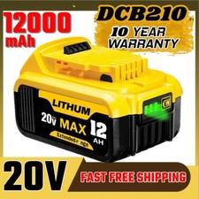 Replacement for DeWalt DCB210 20V MAX 12 Ah 10 Ah Li-Ion Battery 20 Volt DCB206
